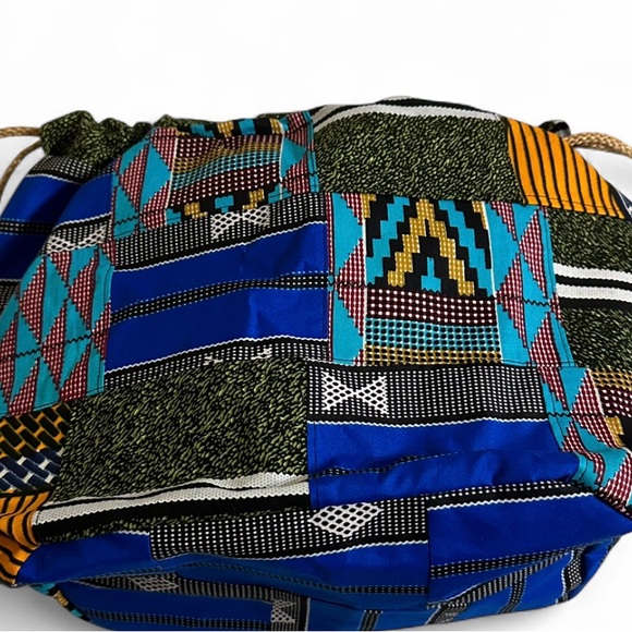 Colorful Patchwork Drawstring Bag - Picture 3 of 5